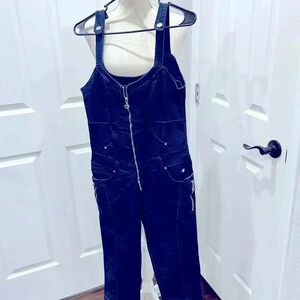 Denim zip front jumper overalls by Luxirie with pockets ❤️